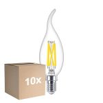 Mehrfachpackung 10x Philips MASTER LED E14 Gebogen-tip Kerze Fadenlampe Klar 3.4W 470lm - 922-927 Dim To Warm | Höchste Farbwiedergabe - Dimmbar - Ersatz Für 40W