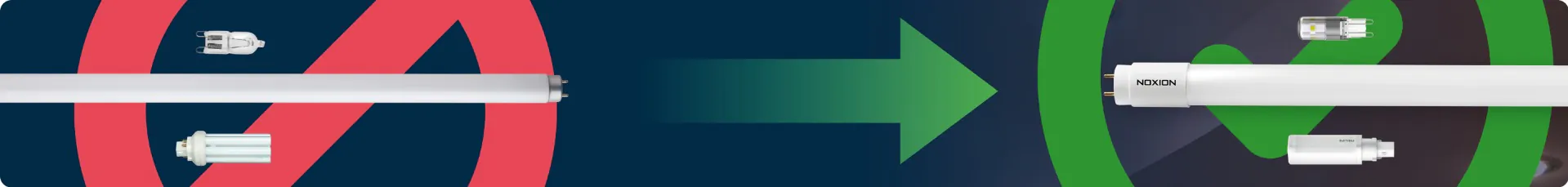 Banner Ausphasung konventioneller Leuchtmittel 